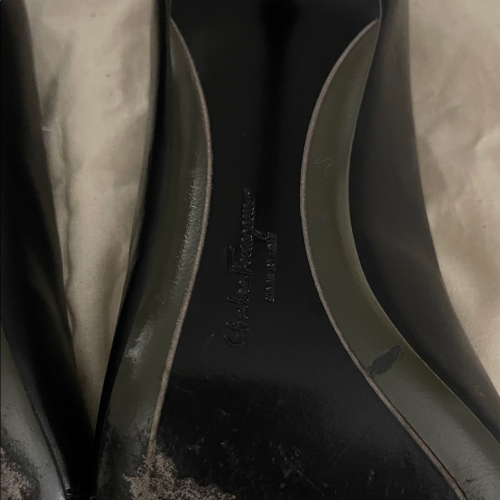 Salvatore Ferragamo Black Peep-Toe Heels - Picture 4 of 7